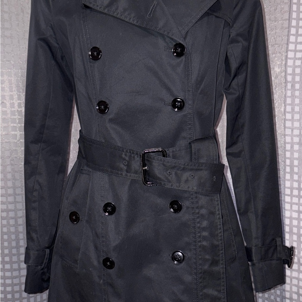Banana Republic Black Double-Breasted Trench Coat